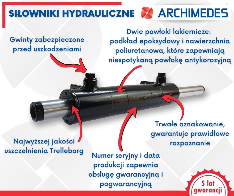 Cylinder hydrauliczny siłownik dwustronny ładowacz Tur Troll skok 400mm Marka maszyny Inna
