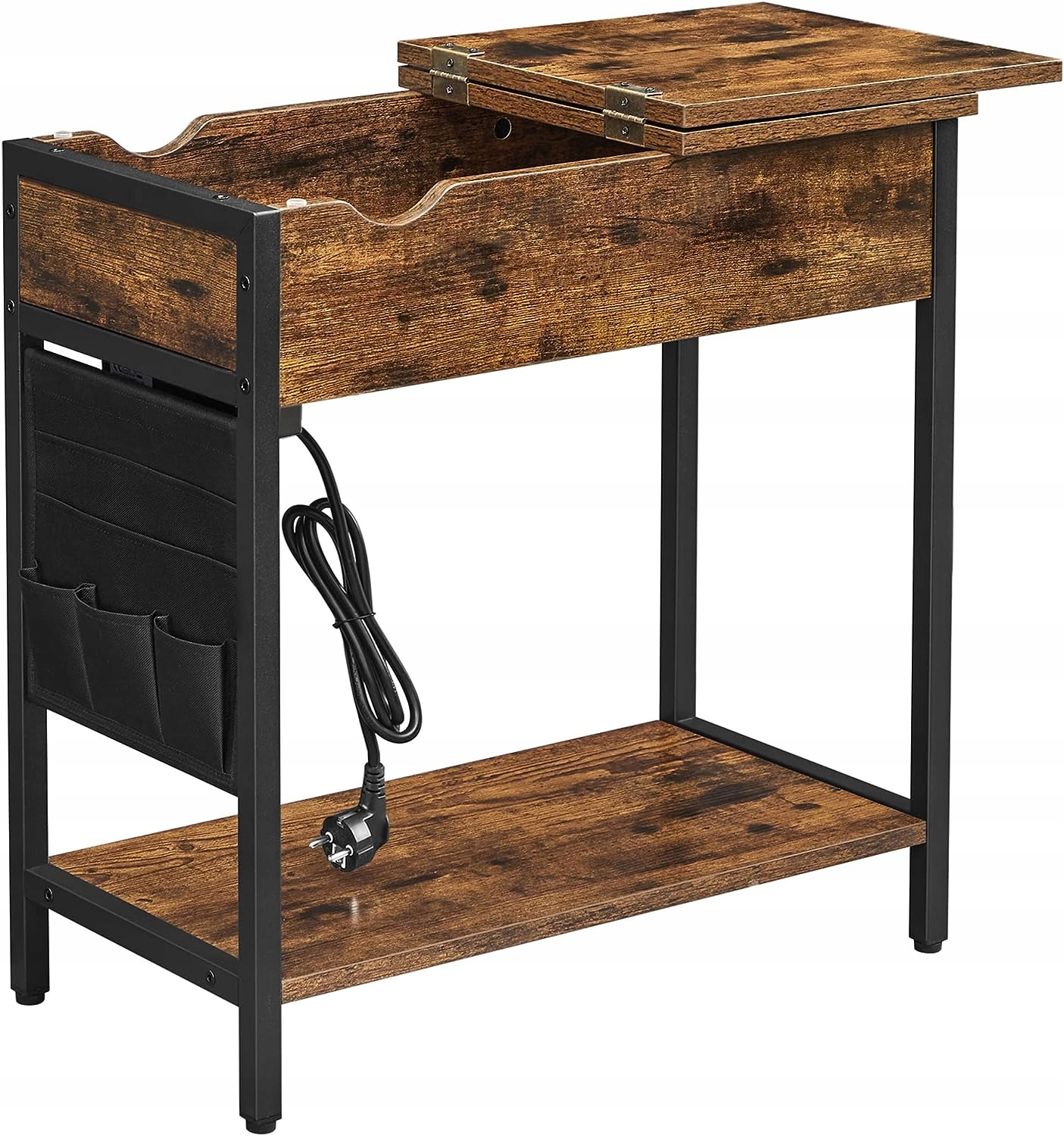 Odkladací stolík Vasagle Laurin s Usb portami hnedý/čierny