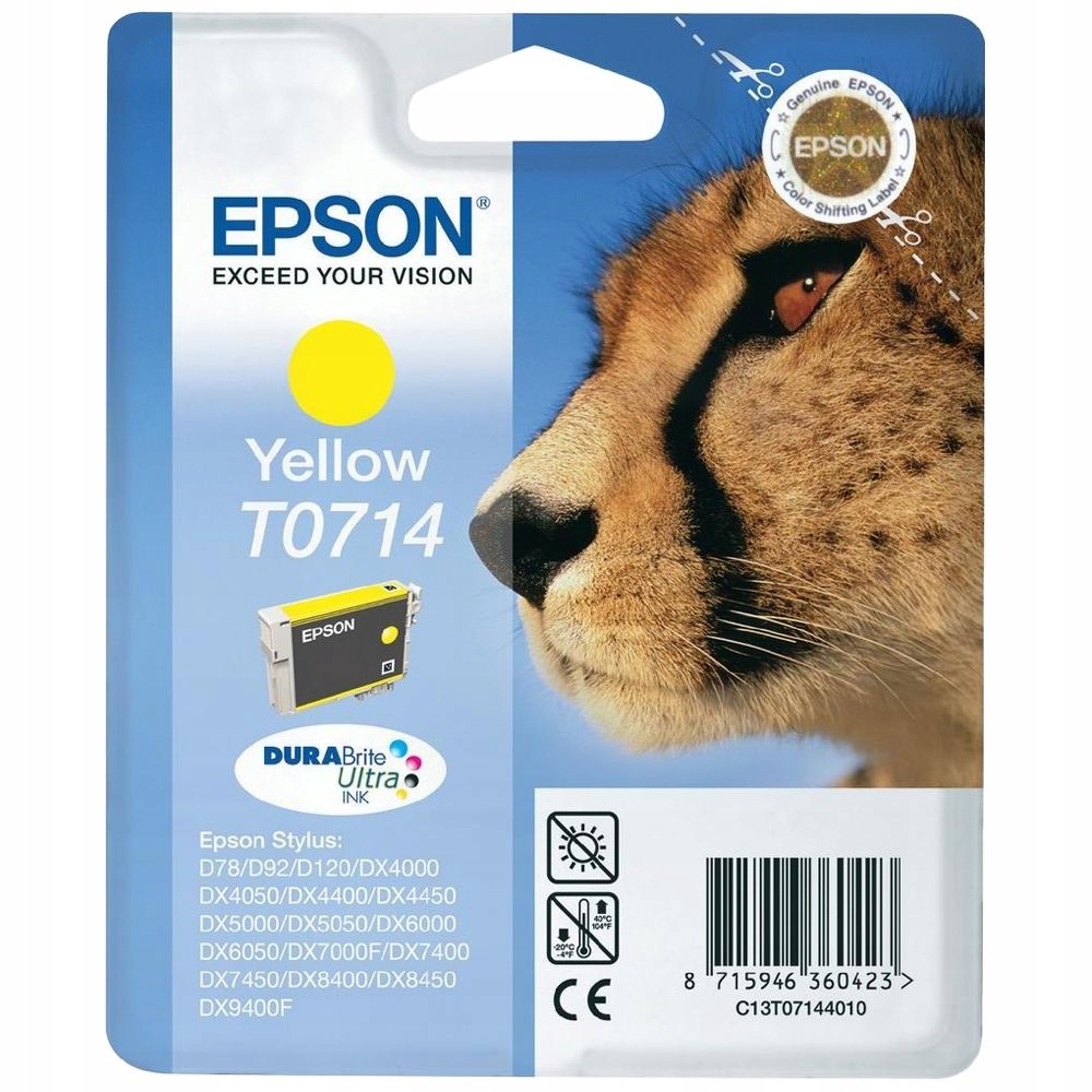 Tusz Epson T0714 C13T07144010 5,5ml Y Oryginał