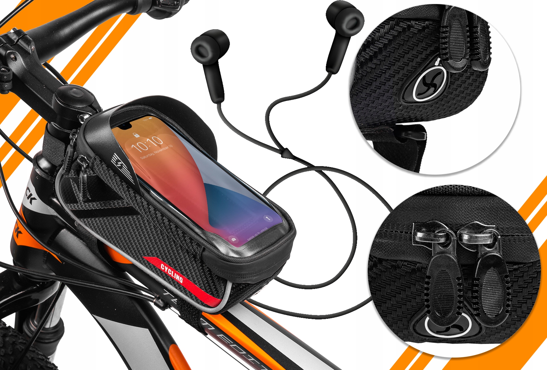 SAKWA NA ROWER TORBA ROWEROWA WODOOPORNY NA RAMĘ UCHWYT ŚCIĄGANY ETUI 1L Pojemność 1 l