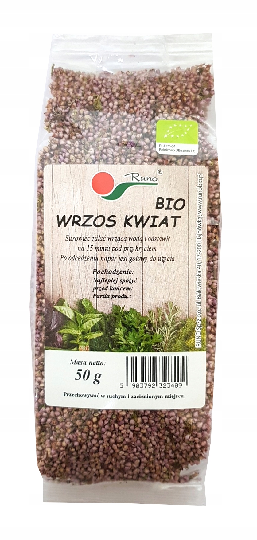 

Wrzos zwyczajny kwiat 50g Runo Naturalne zioła