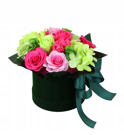 Flowerbox Mýdlové květiny ve velurové krabičce Dárek Kytice