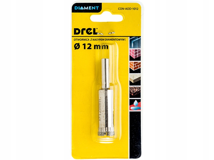 DREL wiertło otwornica do gresu płytek 12 mm. HEX
