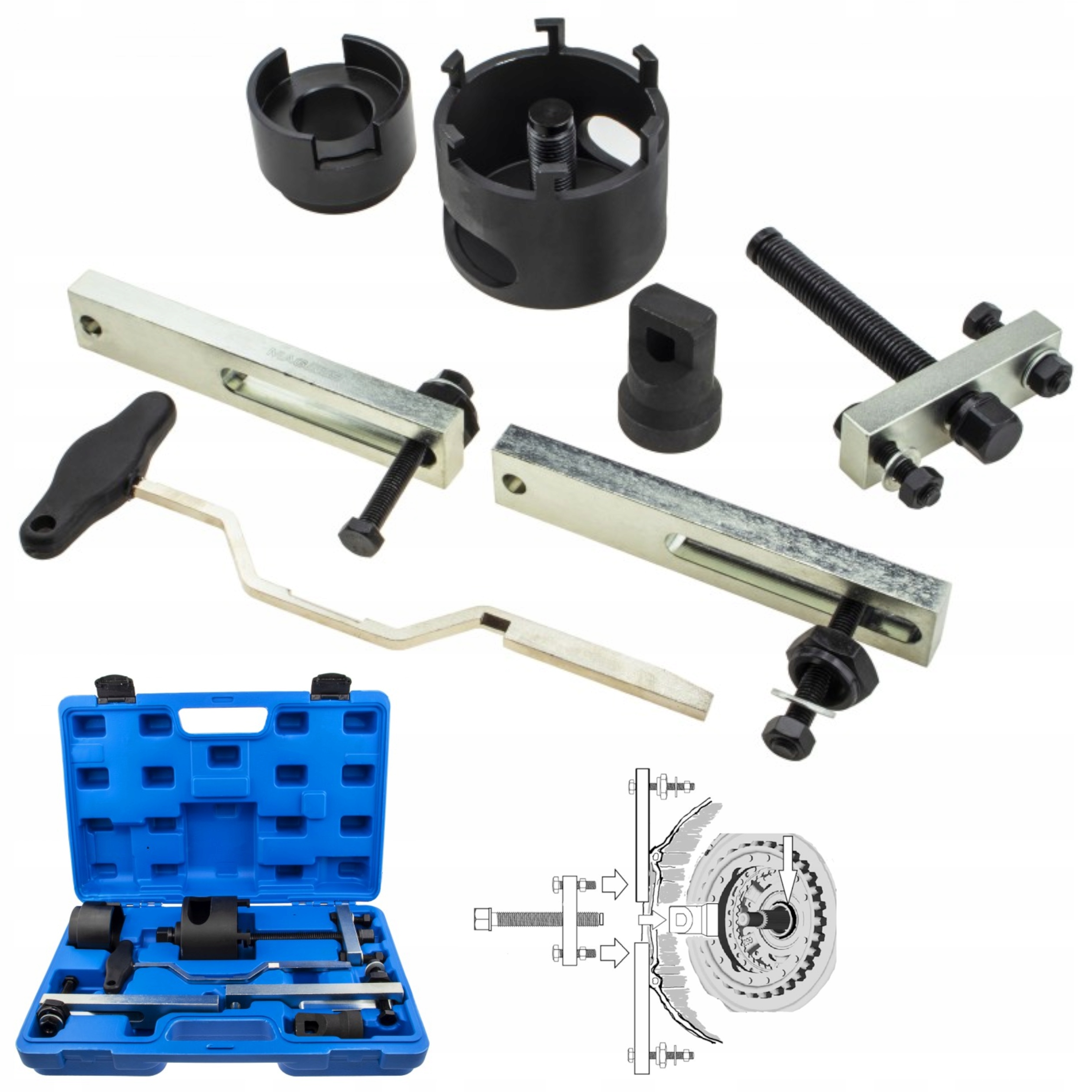 Ściągacz sprzęgła DSG Magnus z walizką do VW/Audi