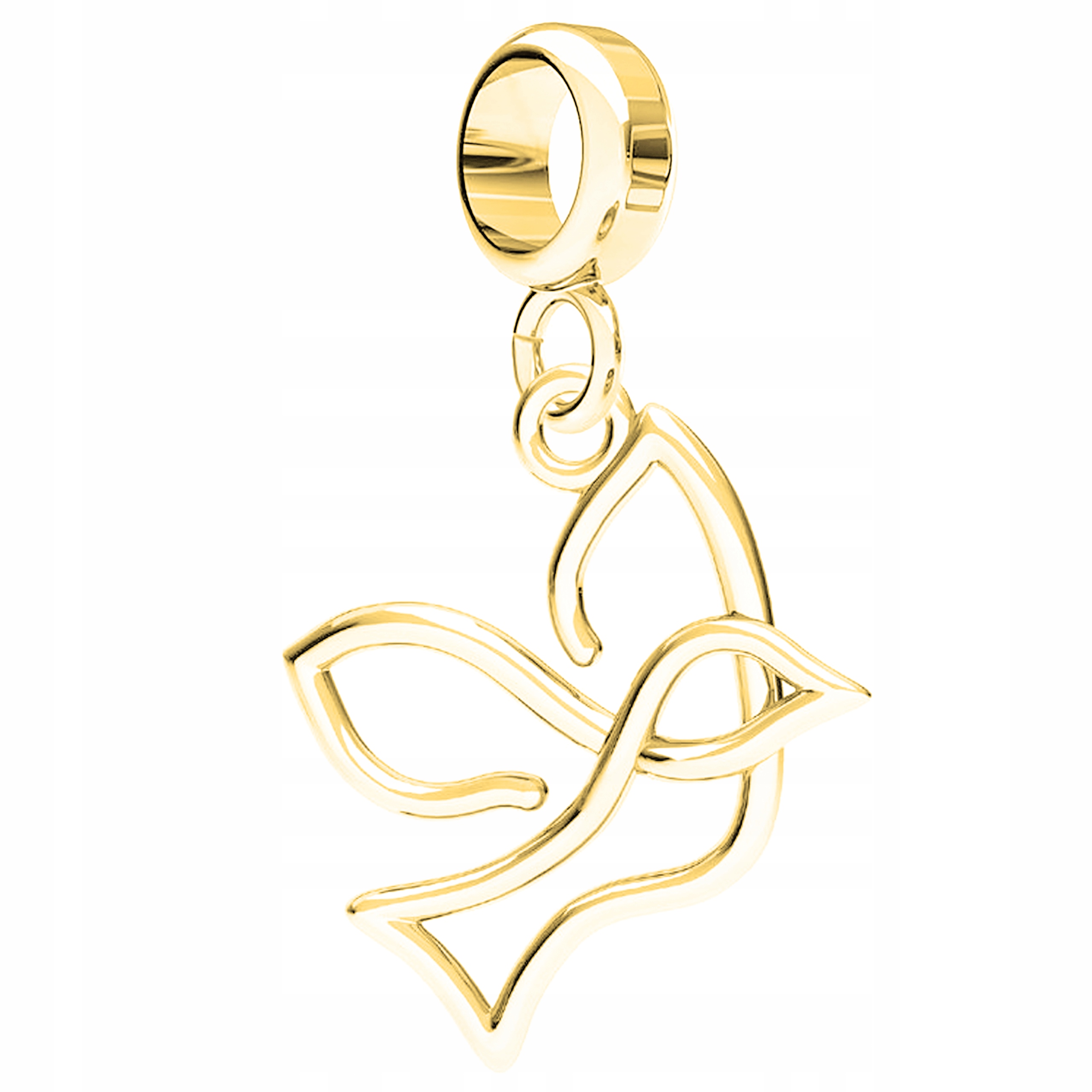 Zlatý přívěsek Charm Prolamovaný Pták stříbro 925