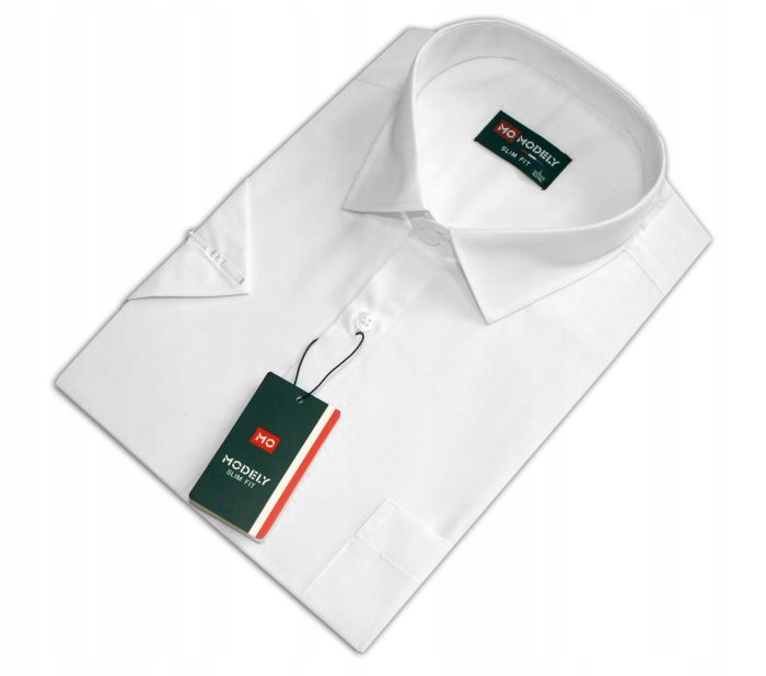 bb . Koszula męska KRÓTKI BIAŁA gładka SLIM 38/39 Marka inna