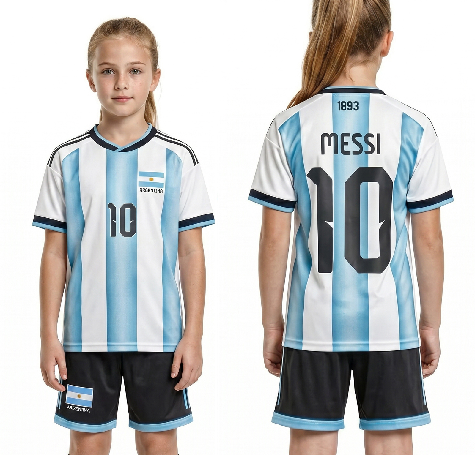 Strój Piłkarski Komplet Messi Argentyna Koszulka Spodenki r. 134