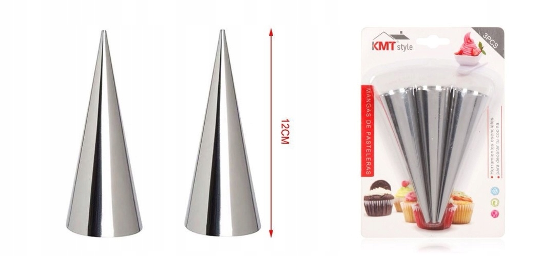 

Foremki Do Ciastek Rurki Stożki 3szt Duże 12cm