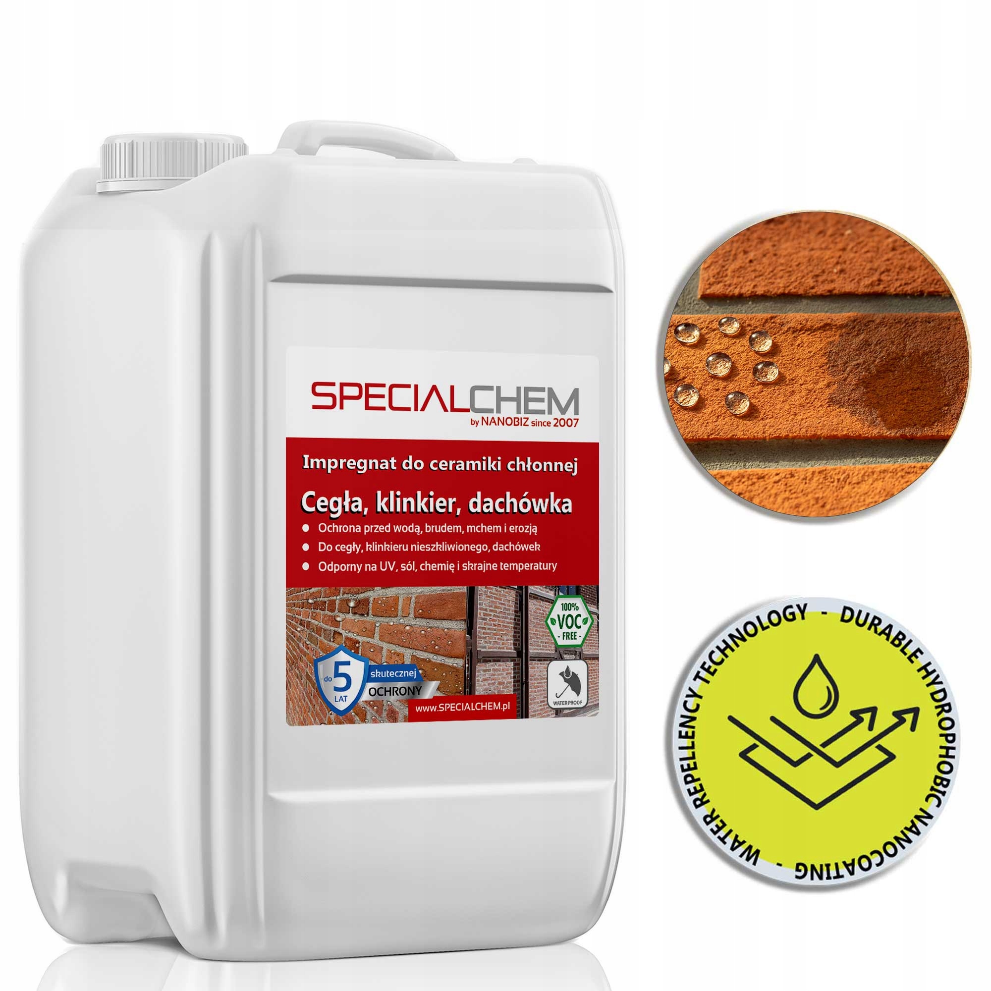 Specialchem nanopovlak na cihlový klinker pro střešní tašky do 5 let ochrany