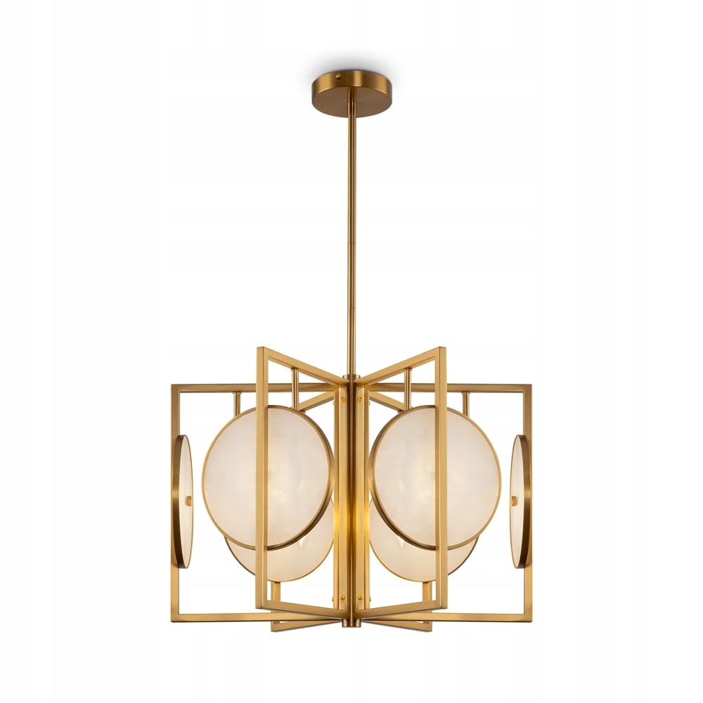 Lusterová závesná lampa zlatá s mramorovými glamour doskami 6 bodov Maytoni