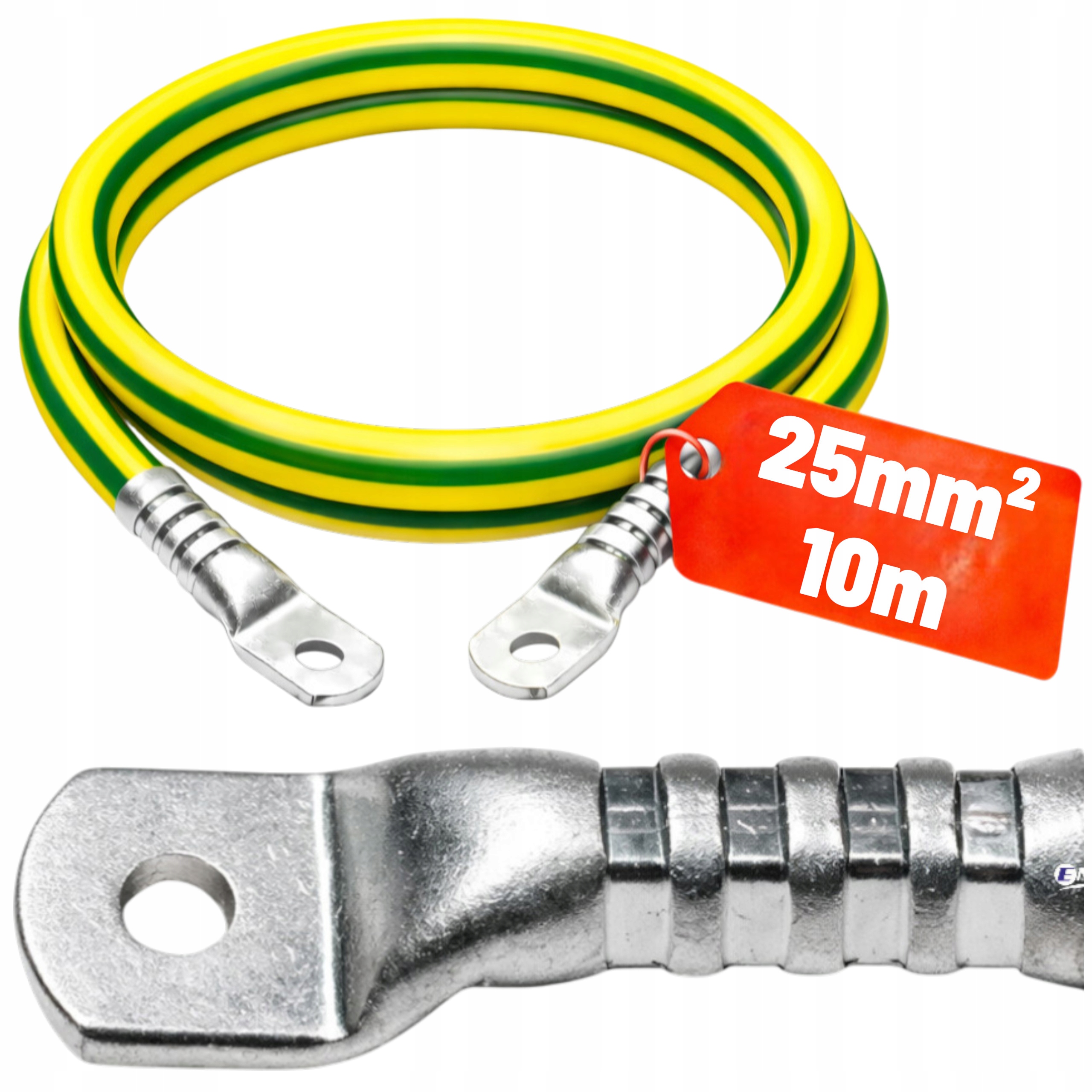 10 m Kabel Lgy Koncovka oka 25/8 Germany 25 mm2 10 m