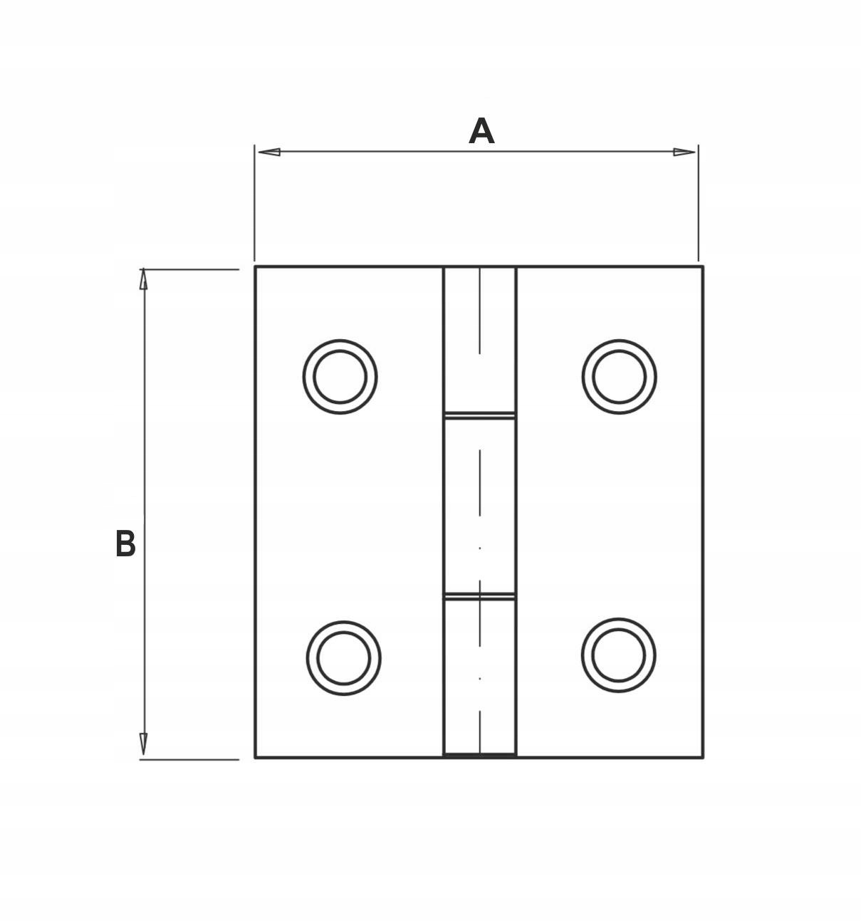 Zawias splatany szeroki 50x63x1,5 Malowany Rodzaj zawias