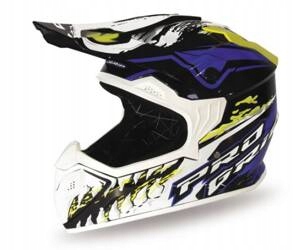 Prilba Cross Progrip PG3009 Jurassic biela/modrá/žltá fluo Yl