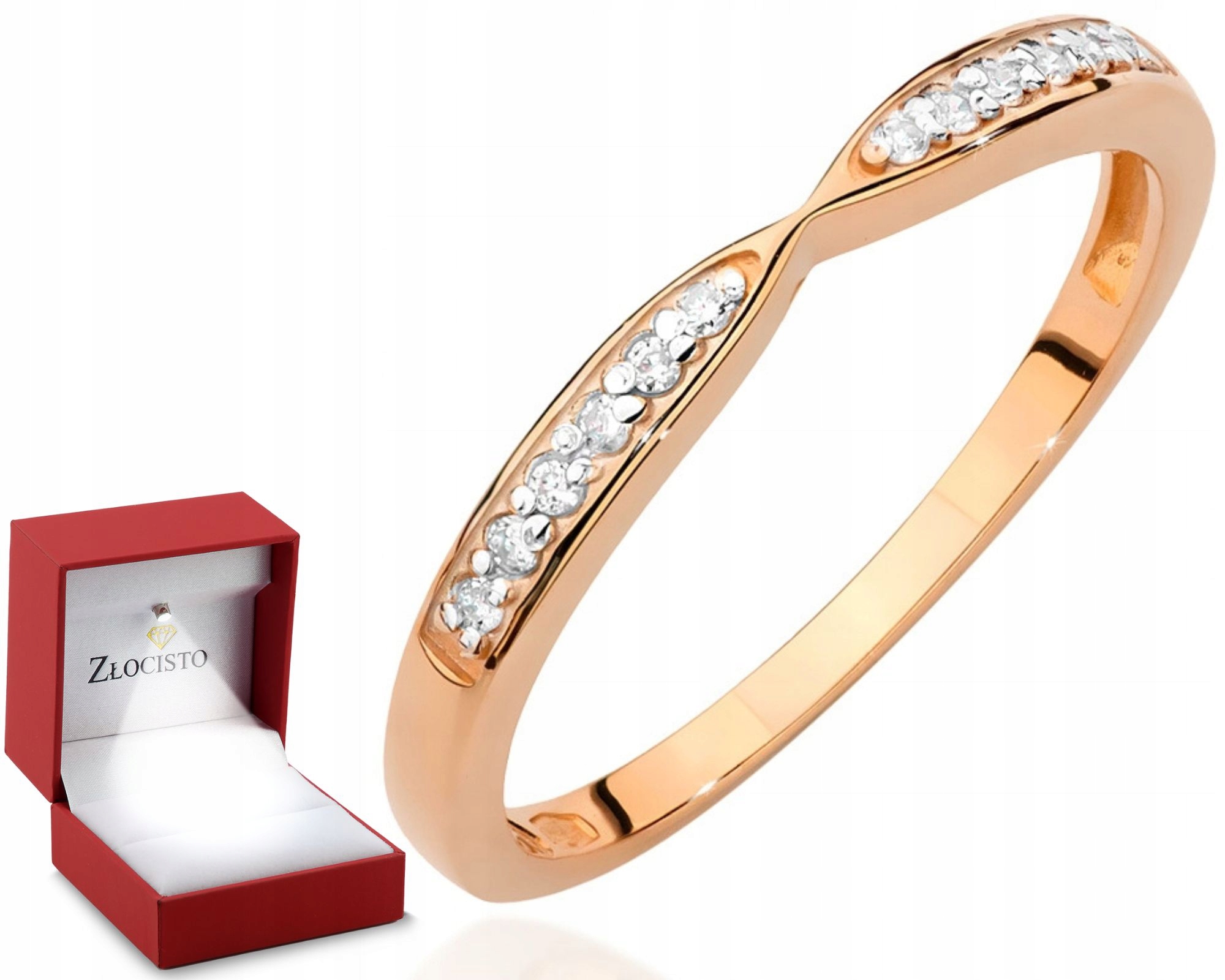 Prstýnek z Růžového zlata s Brilianty Gravírování