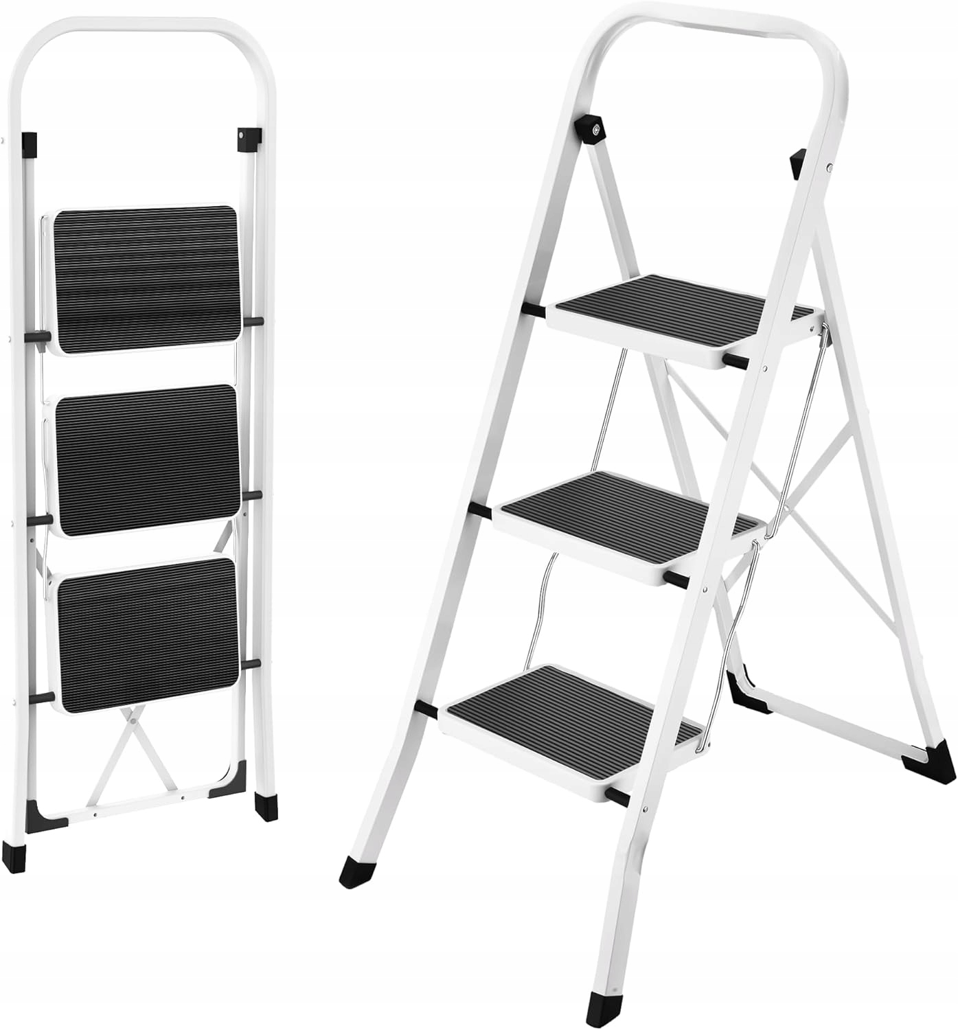 Žebřík HBTower s protiskluzovým stupněm o šířce 20 cm, 150 kg
