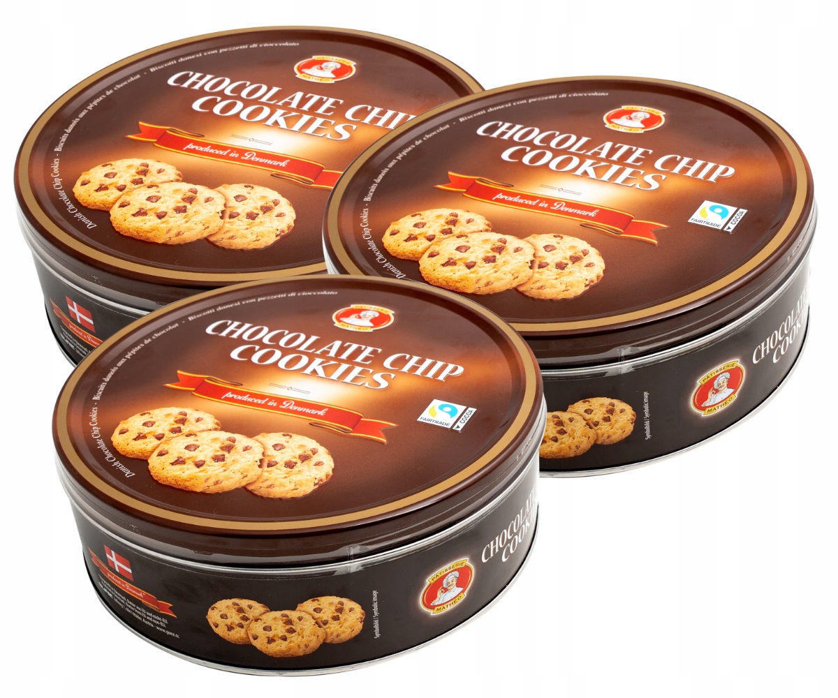 Levně Matheo Čokoládové sušenky v plechovce 3 x 454 g