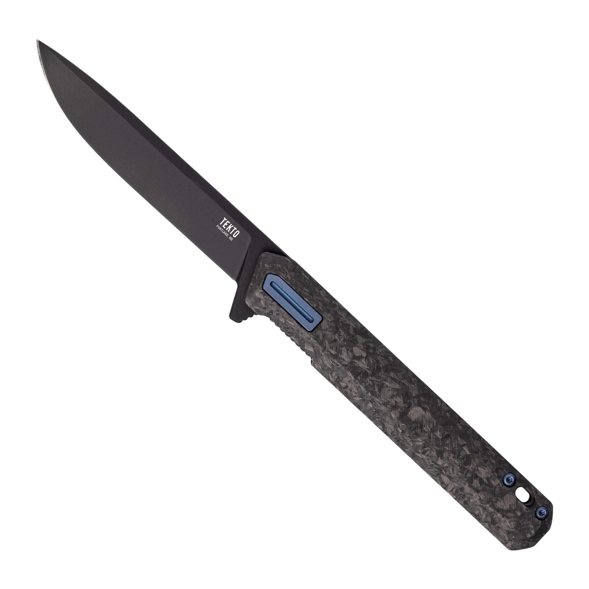 Nóż składany Tekto F2 Bravo Black Forged Carbon Fiber, Blue HW/Clip