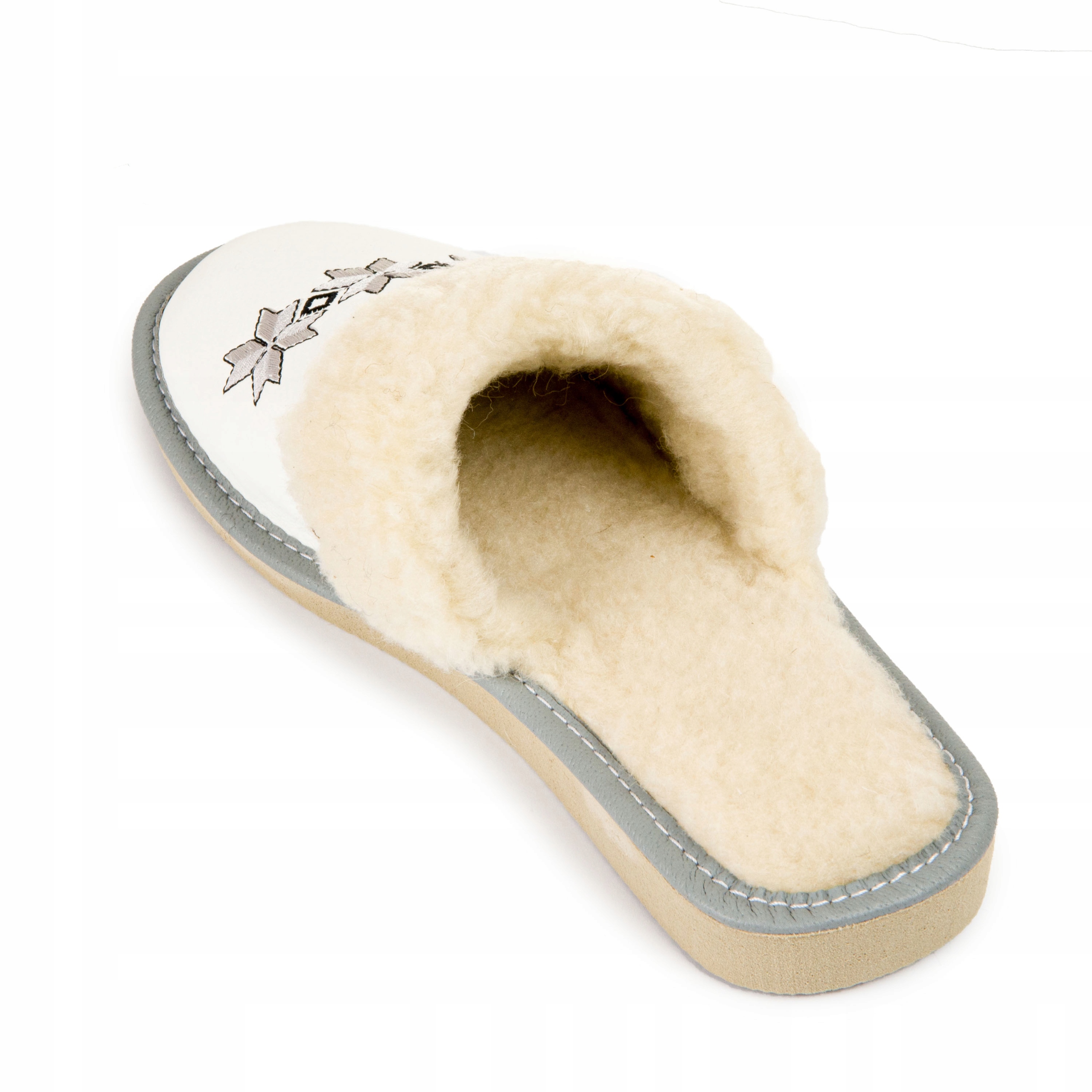 PANTOFLE DAMSKIE Z WEŁNY OWCZEJ CIEPŁE BAMBOSZE Rozmiar 39