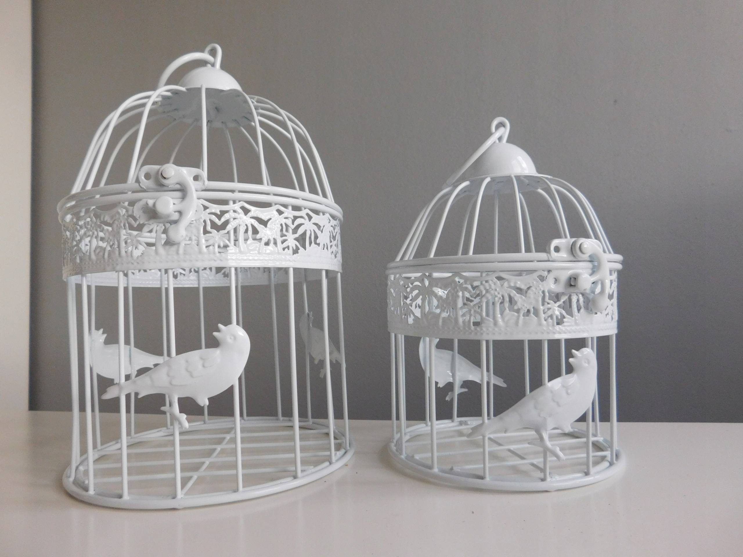 BIAŁA KLATKA DLA PTAKÓW PROWANSALSKA WIOSENNA DEKORACJA Kolor biały