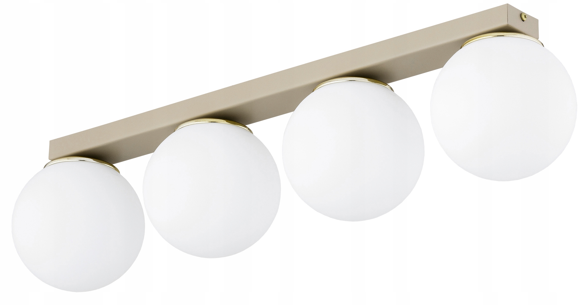 Lampa Sufitowa Plafon Żyrandol Szklane Kule Milo Beżowy Ecru Złoty