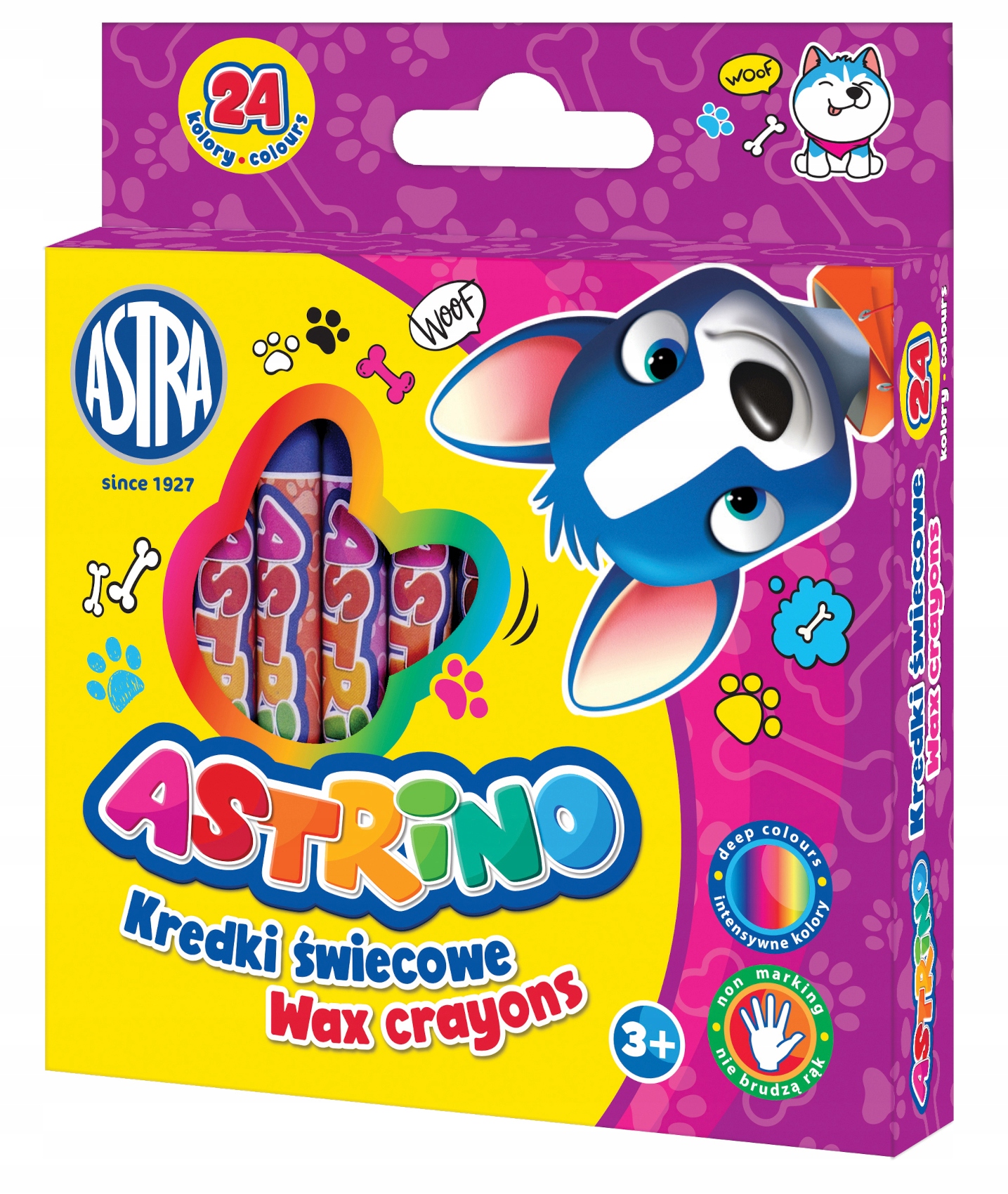 Astra Astrino KREDKI ŚWIECOWE WOSKOWE 24 kolory Marka Astra