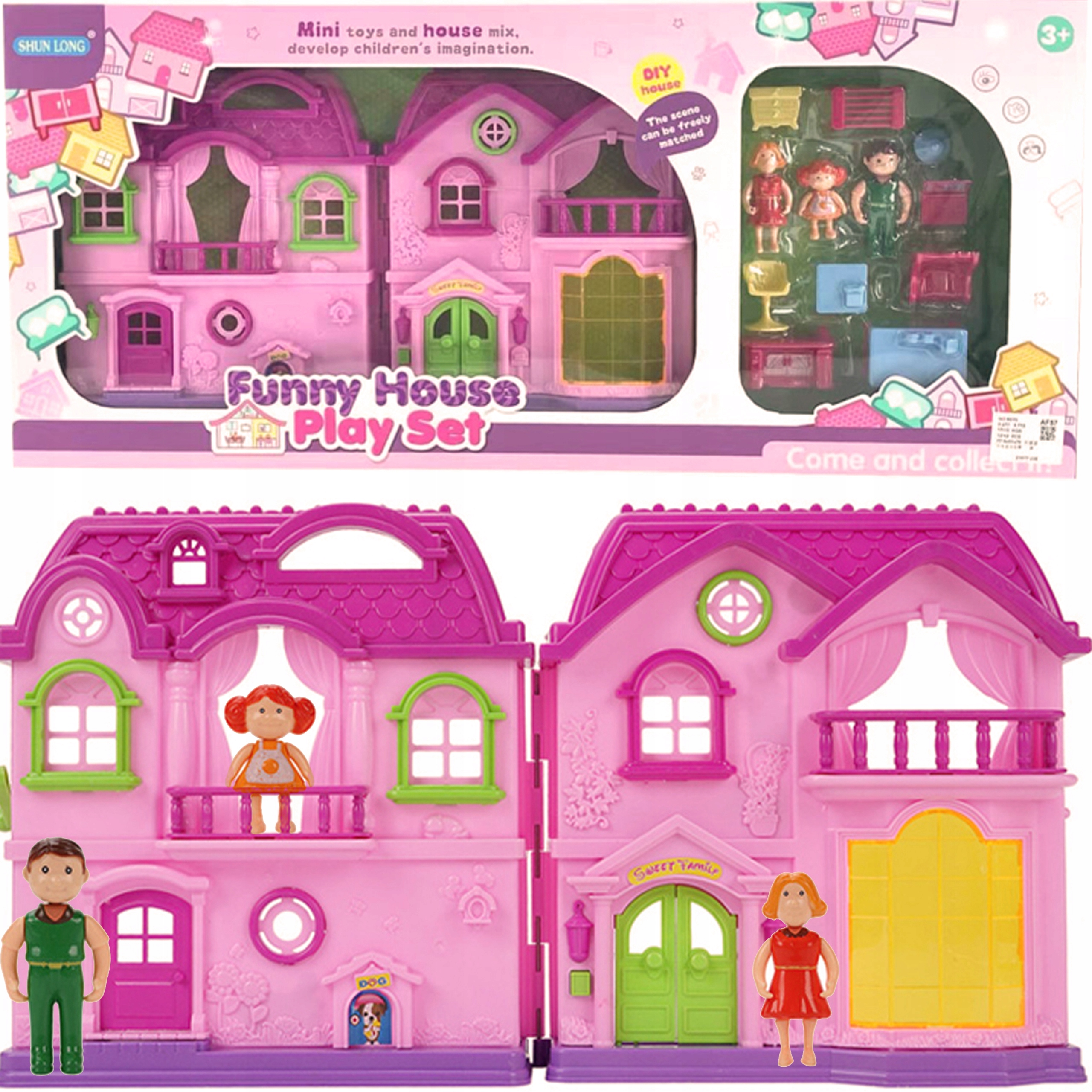 

Domek Dla Lalek Villa Rozkładany Mebelki Laleczki