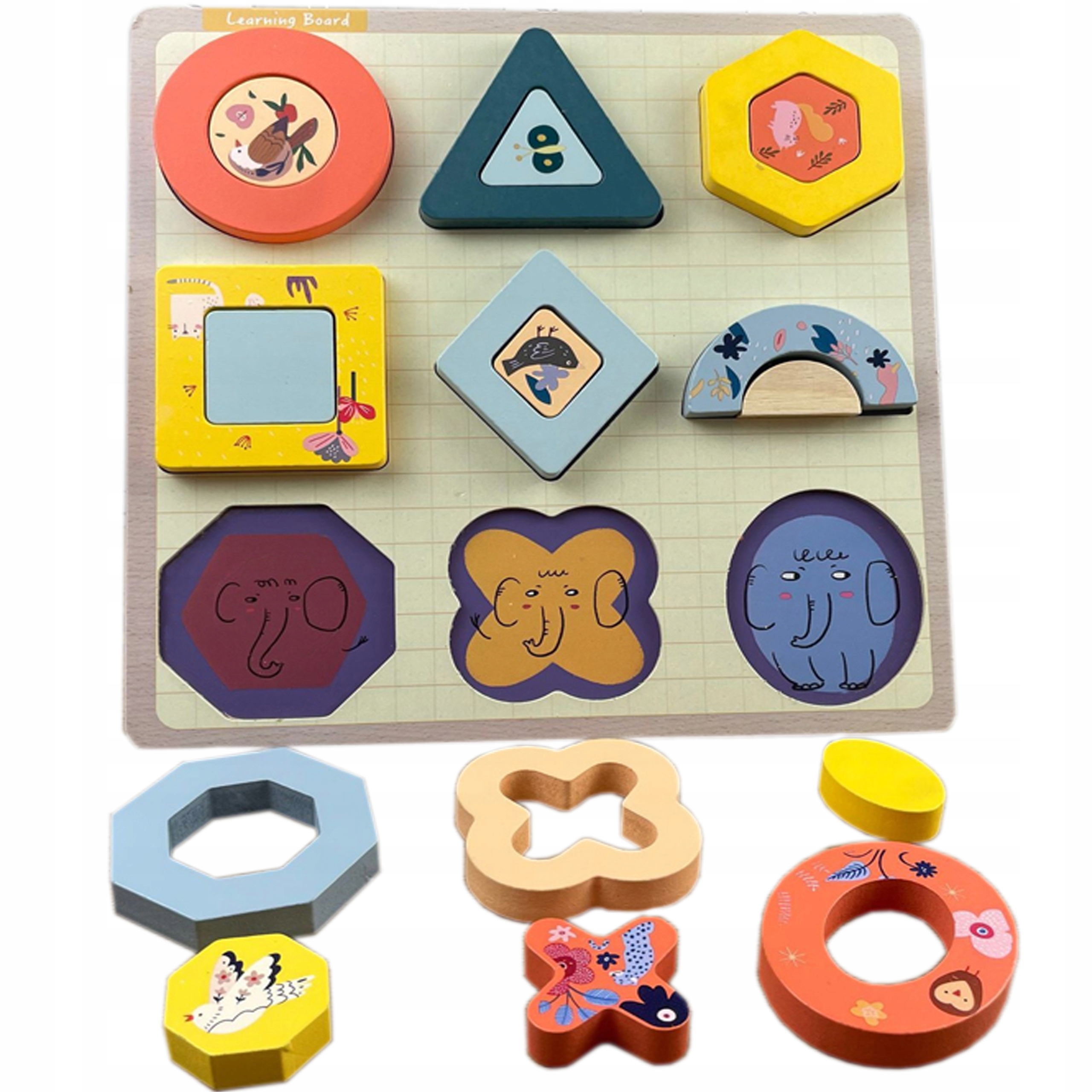

Puzzle Drewniane Edukacyjne Figury Geometryczne