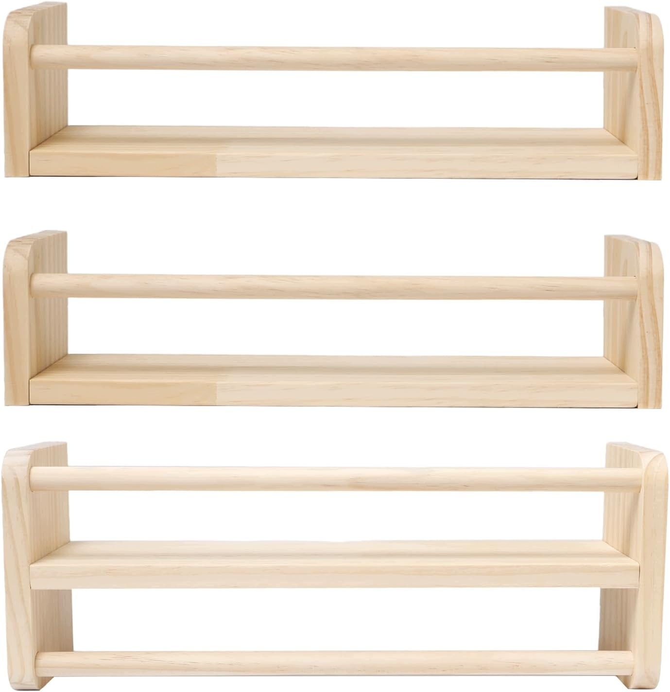 Drewniane półki ścienne 40 cm sosna 3 sztuki nowoczesny regał
