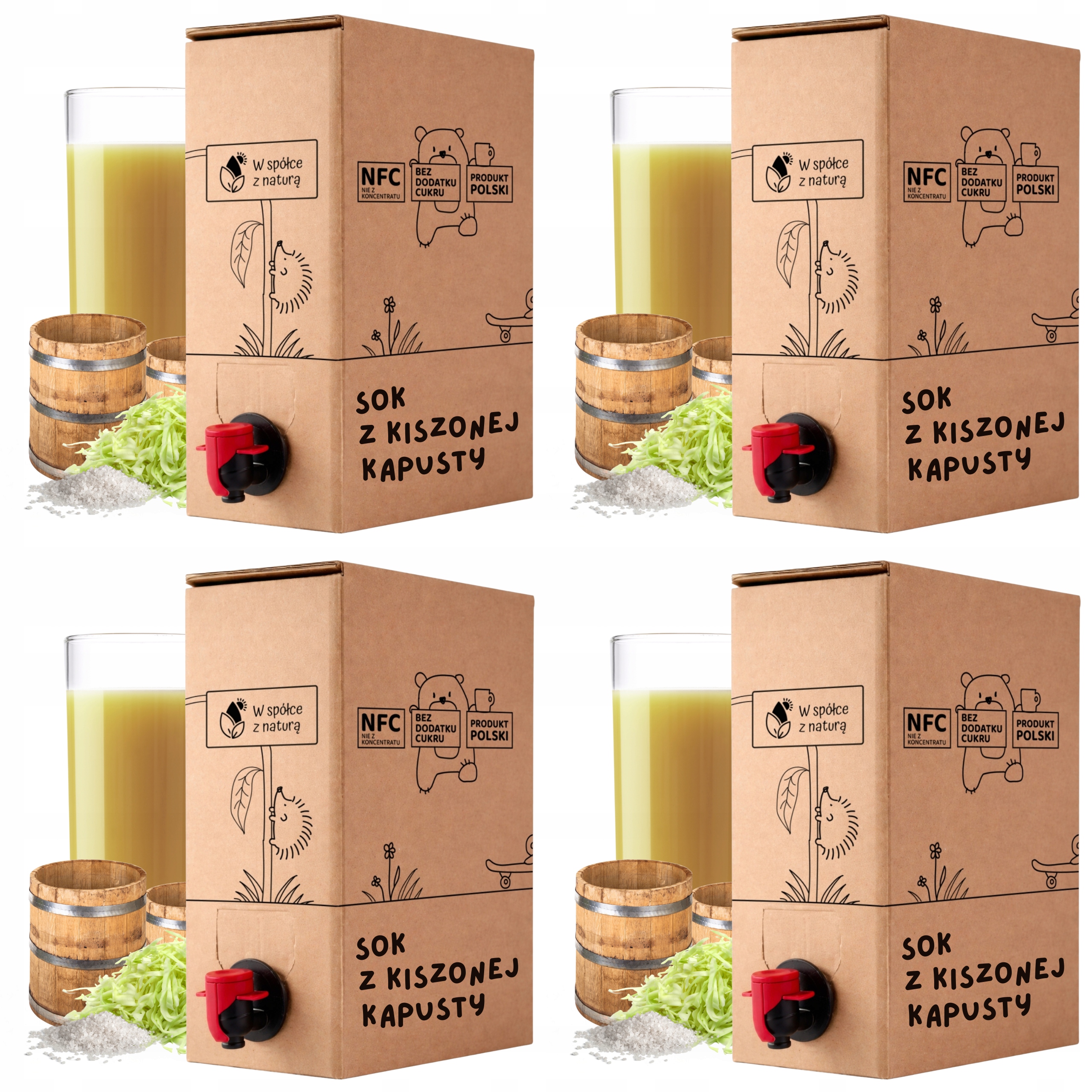 Sok z Kiszonej Kapusty 3l 100% Kiszona Kapusta zestaw