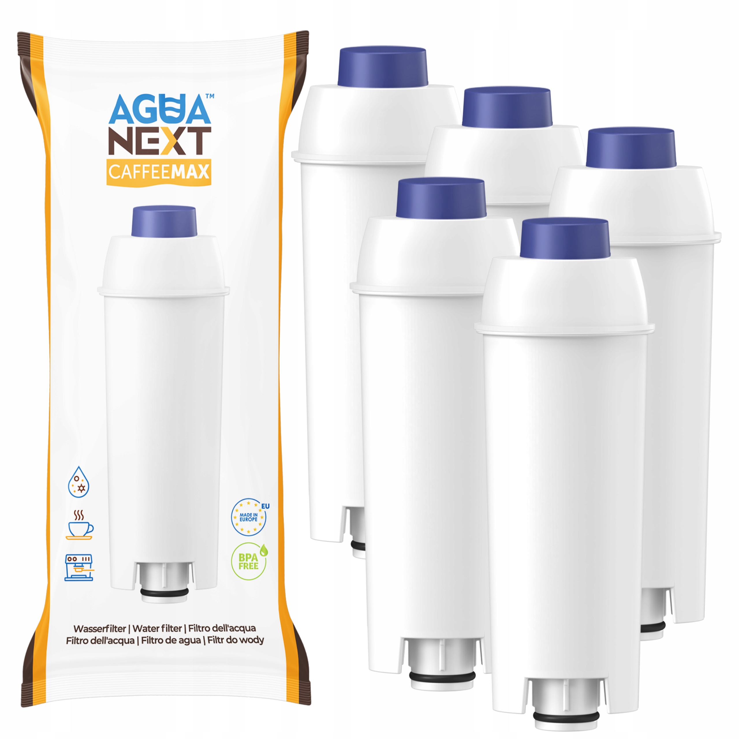 5x filtr do wody do ekspresu Delonghi Dinamica Plus Agua Next CaffeMax