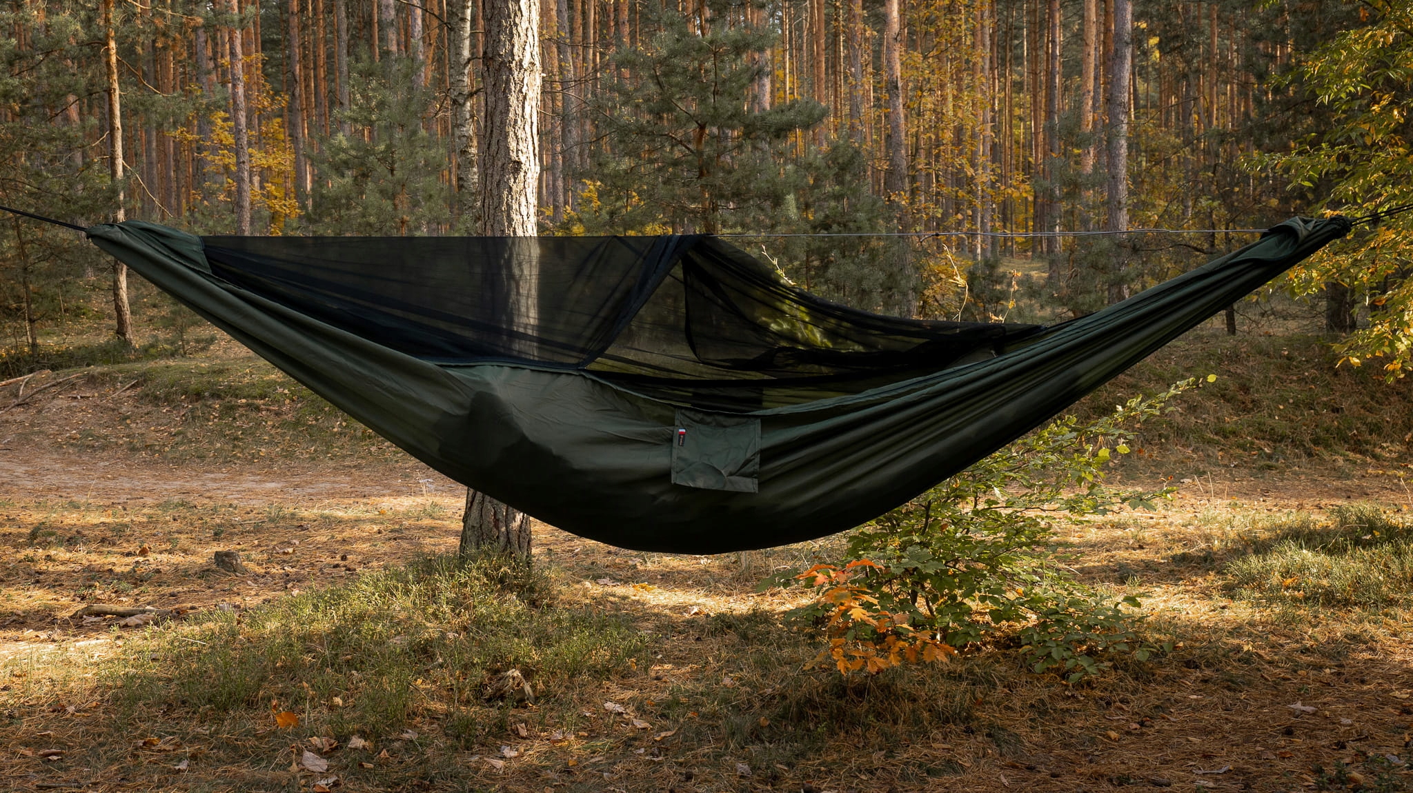 Hamak TigerWood Ważka V2 Zielony z Moskitierą Long 350 cm Pocket