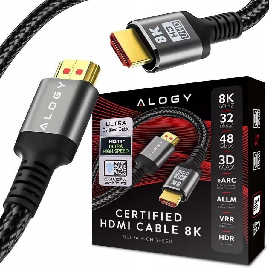 

Kabel Hdmi 2.1 Premium Ultra High Speed 8K 60HZ 3m