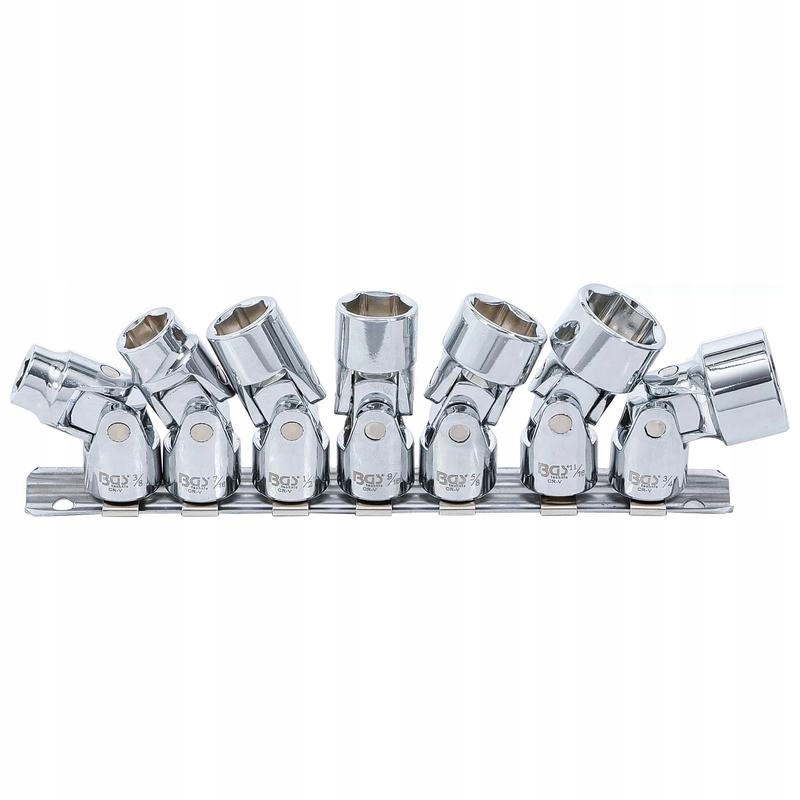 Sada kloubových nástrčných klíčů 10 mm (3/8") 3/8"-3/4" palcové 7 ks Bgs