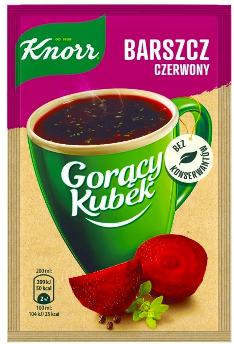 48 Sztuk Knor Barszcz Czerwony 14G Gorący Kubek
