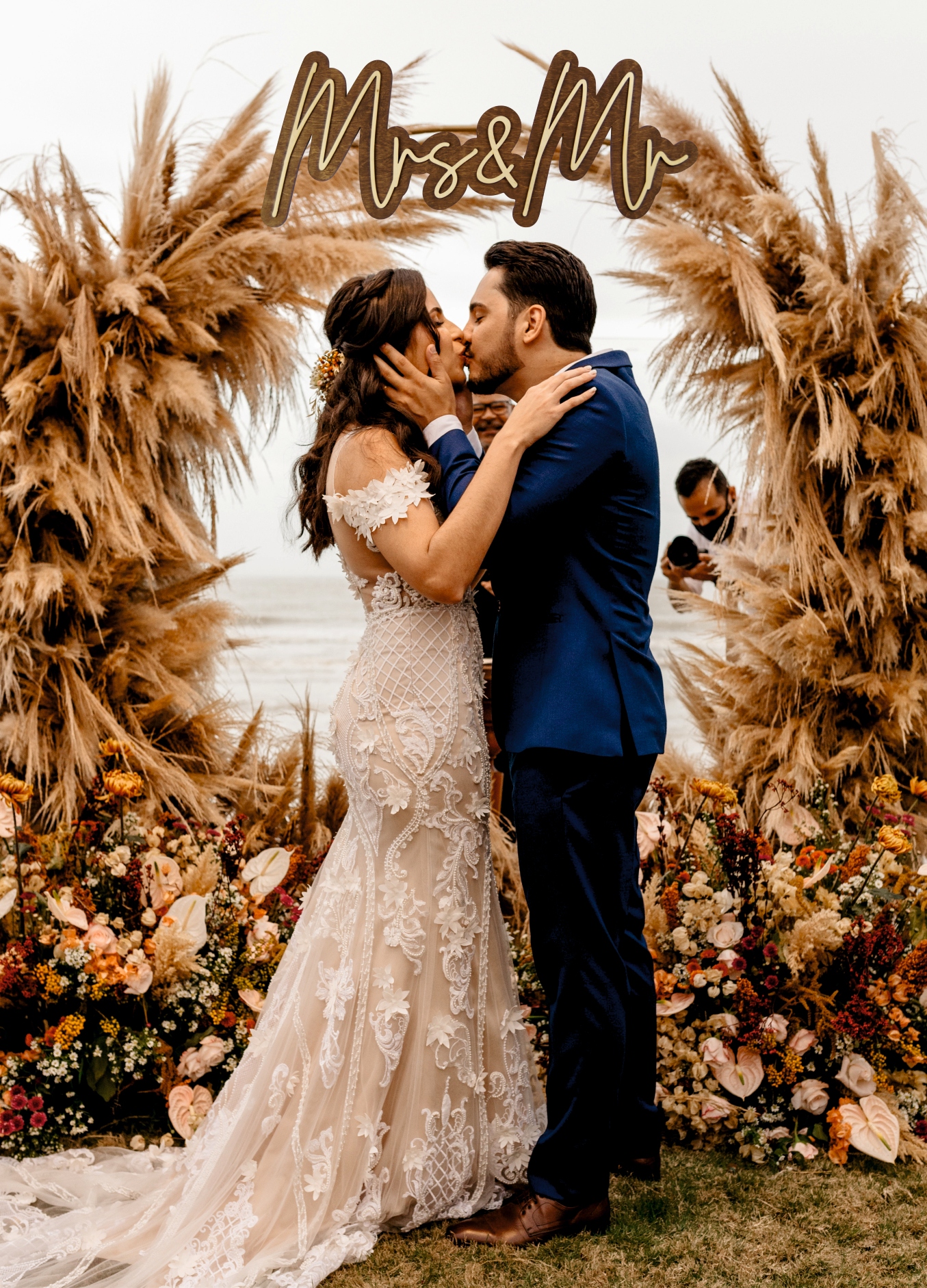 Napis drewniany 3D Mrs Mr boho ślub wesele M Kod producenta MrsMr-M