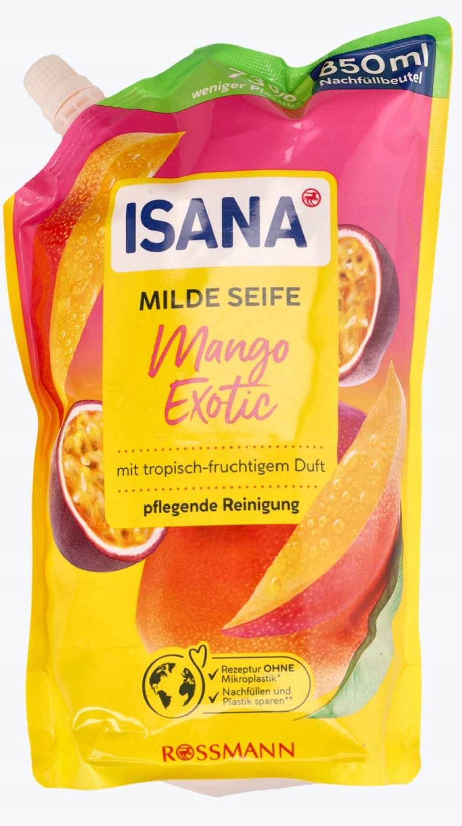 Isana Mango Exotic jemné tekuté mýdlo s tropickým a ovocným nádechem 850 ml