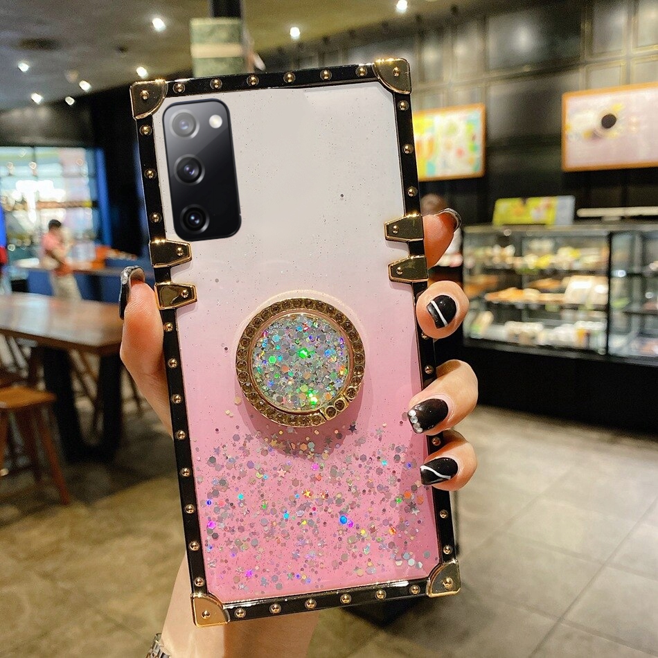 ETUI DO SAMSUNG S20 FE MOCNE BROKAT RING + SZKŁO Dedykowany model S20 FE