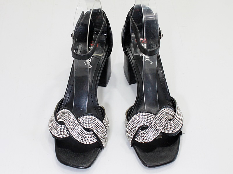 CUDO CZARNE SANDAŁY NA SŁUPKU CYRKONIE 37P 38 Rozmiar 38