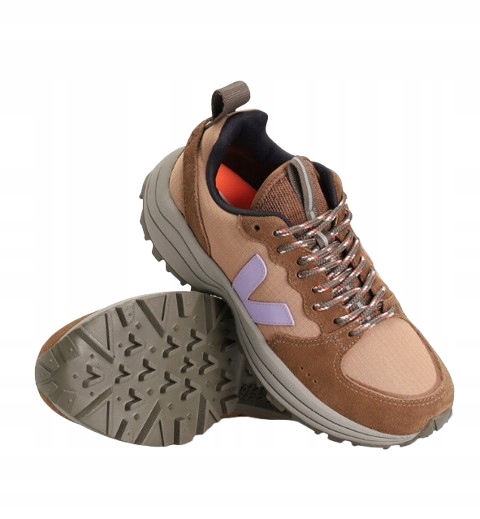 Veja Sportovní Hnědé Kožené Tenisky S Fialovým Logem 36 J6H