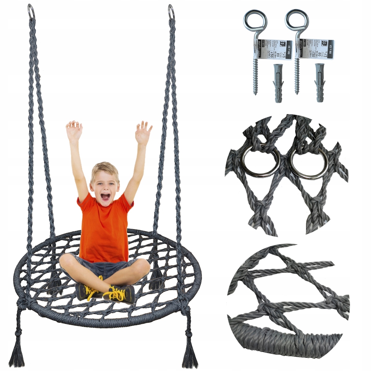 

Bocianie Gniazdo Huśtawka Dla Dzieci 80cm 100kg