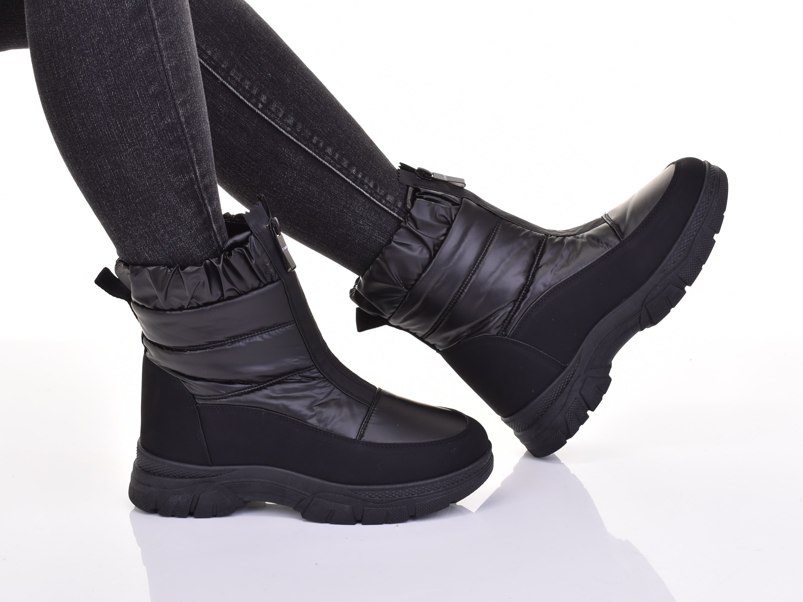 SOLIDNE BUTY DAMSKIE ZIMOWE ŚNIEGOWCE NA MRÓZ ŚNIEG CZARNE Marka inna