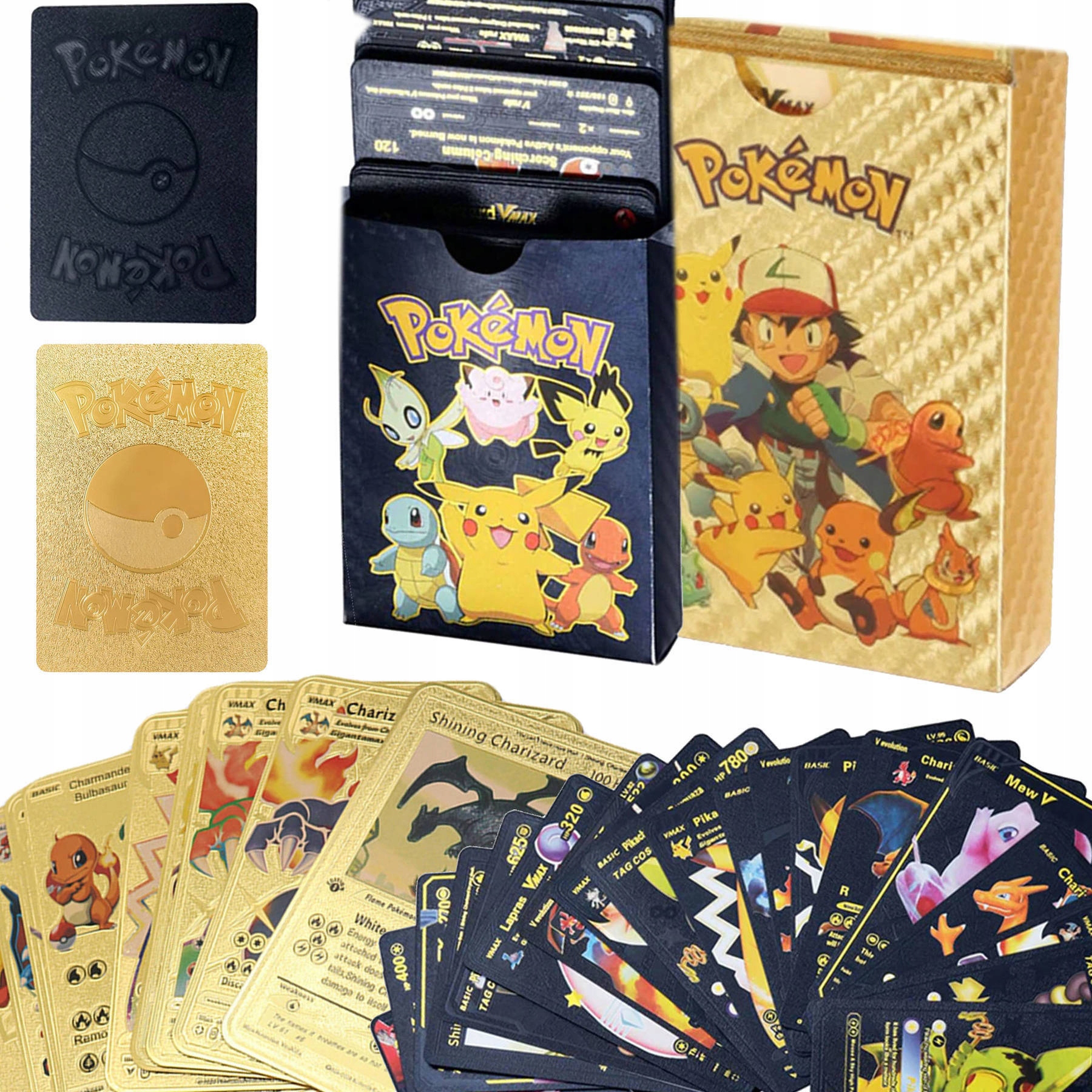 

Karty Pokemon Kolekcjonerskie Czarne Złote 60 Szt