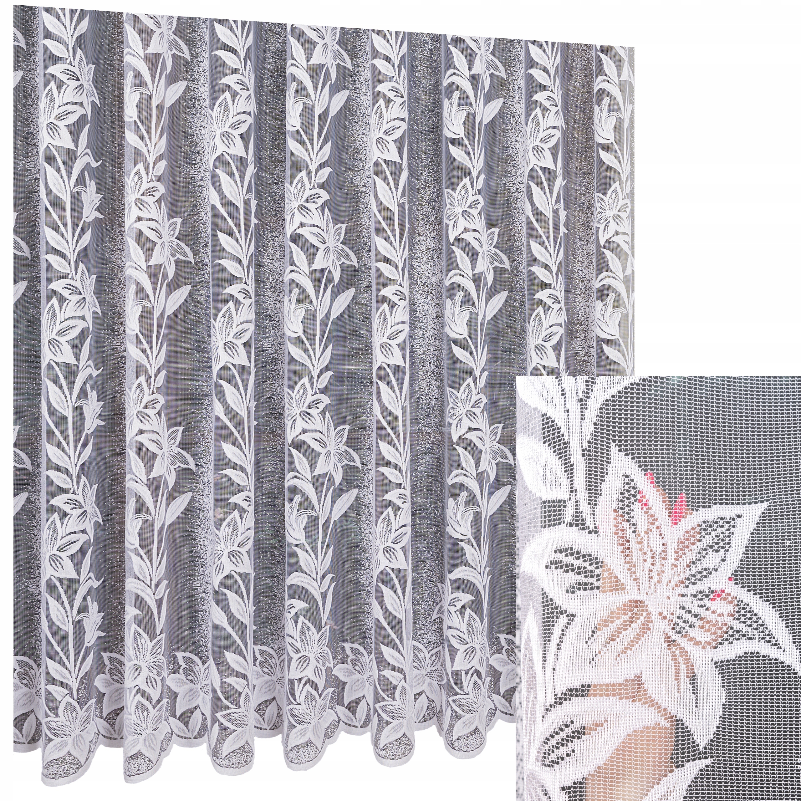 Hotová Záclona Bílá Žakárová Na Pásku Bez Žehlení 900x130 Žabky Pokoje