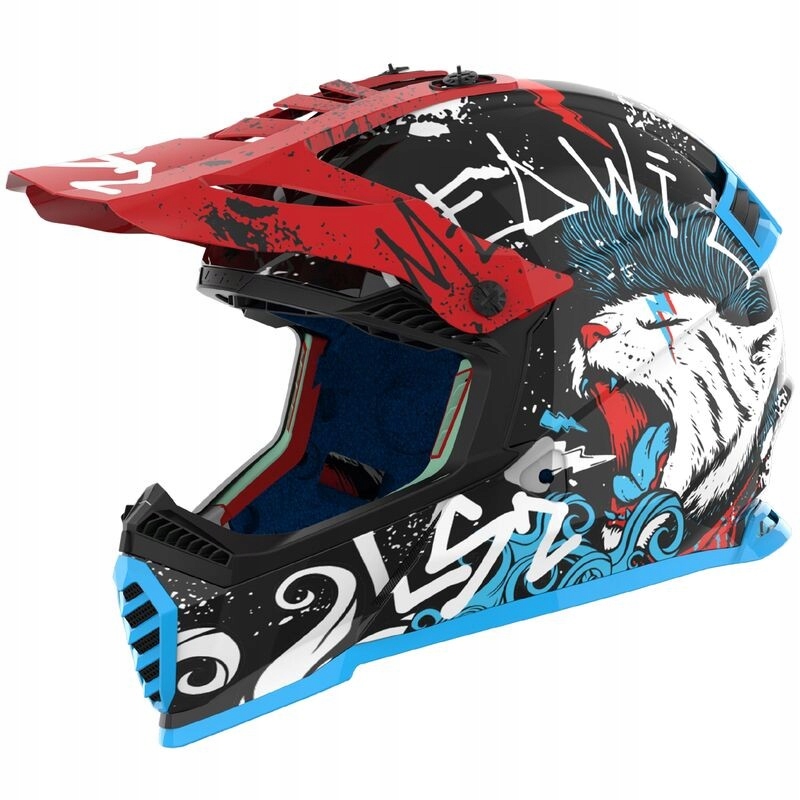 LS2 MX437J Fast II Mini Starmaw Blue detská prilba junior na cross S