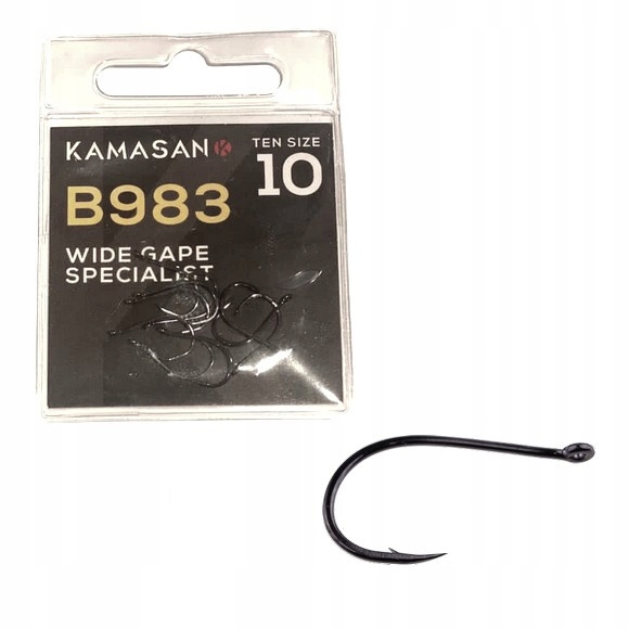 

Haczyki Kamasan B983 Zadziorowe Wide Gape Nr 10