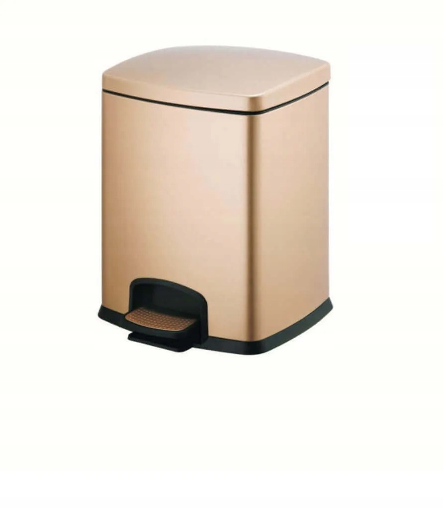 Pedálový kôš Stella Premium obdĺžnikový 8 L, soft close zlatý