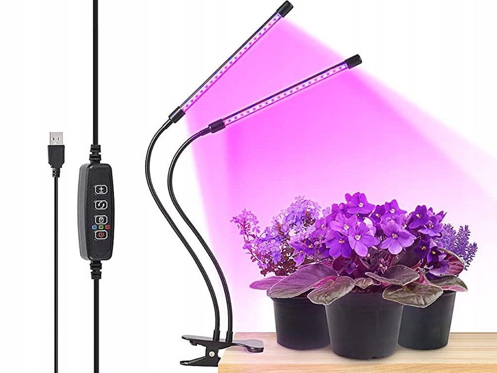 LAMPA DO WZROSTU ROŚLIN 40 LED TIMER USB KLIPS