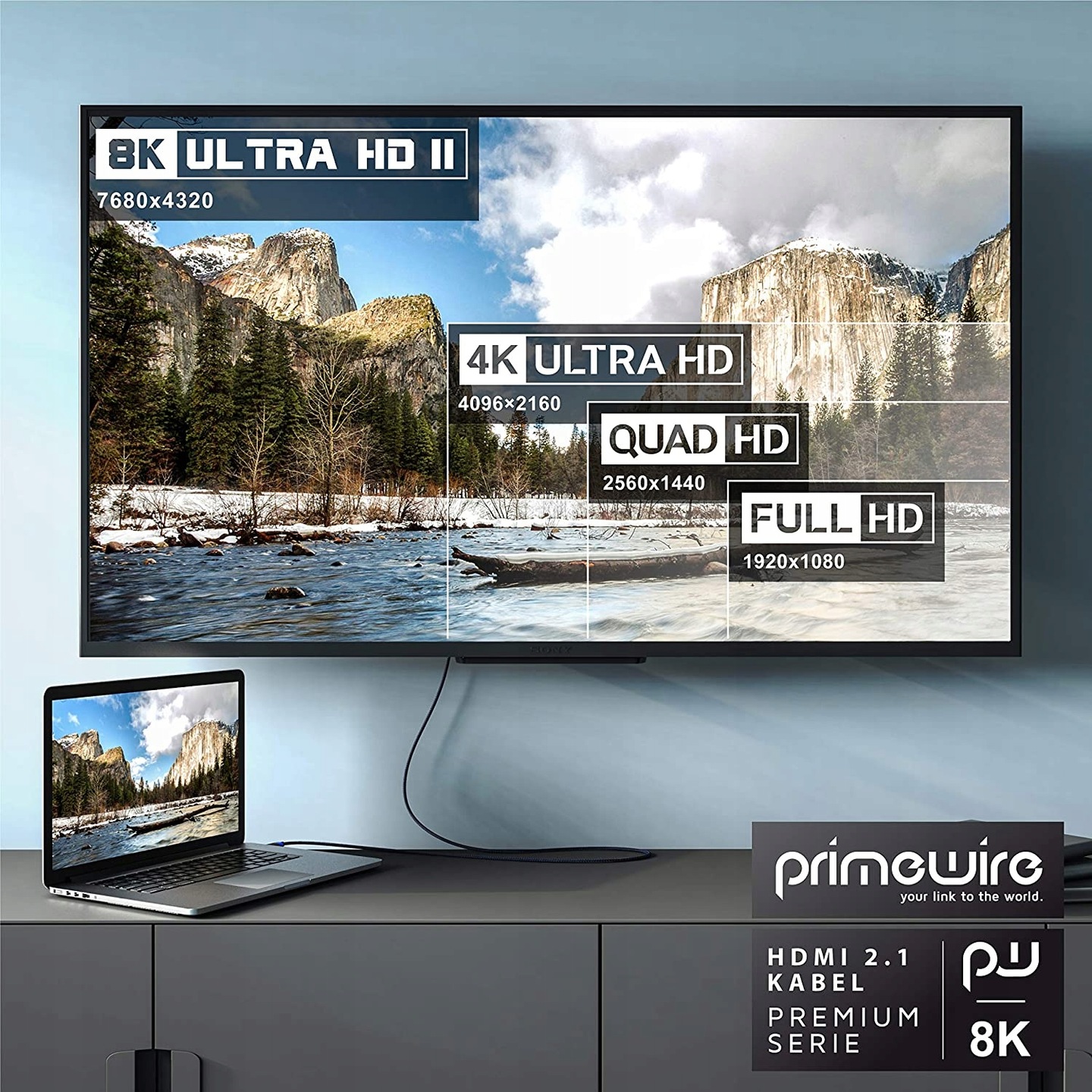 Premium Kabel HDMI 8K PrimeWire oplot 150 cm Marka Primewire