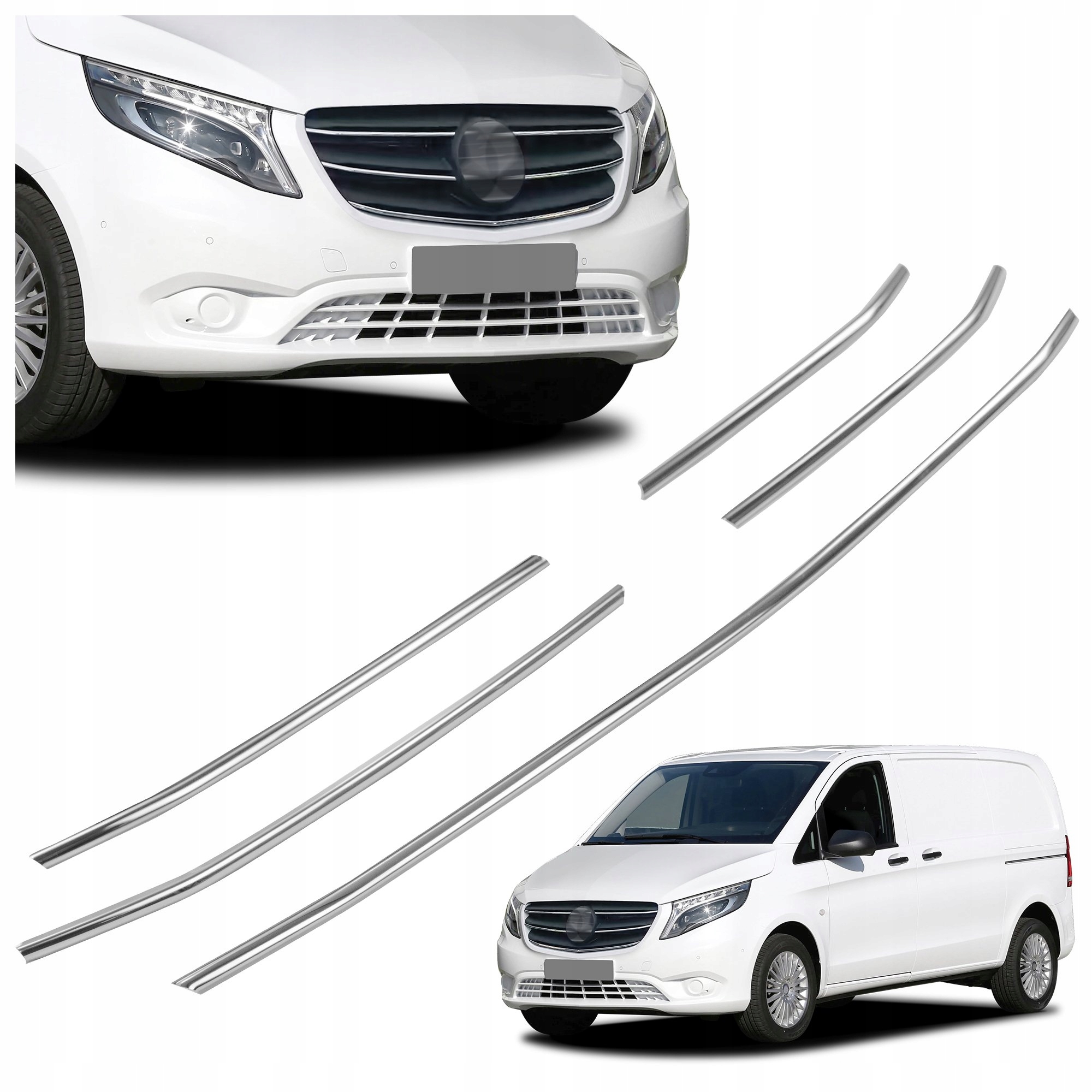 Lišty prednej mriežky grilu pre Mercedes Vito III W447 2019-