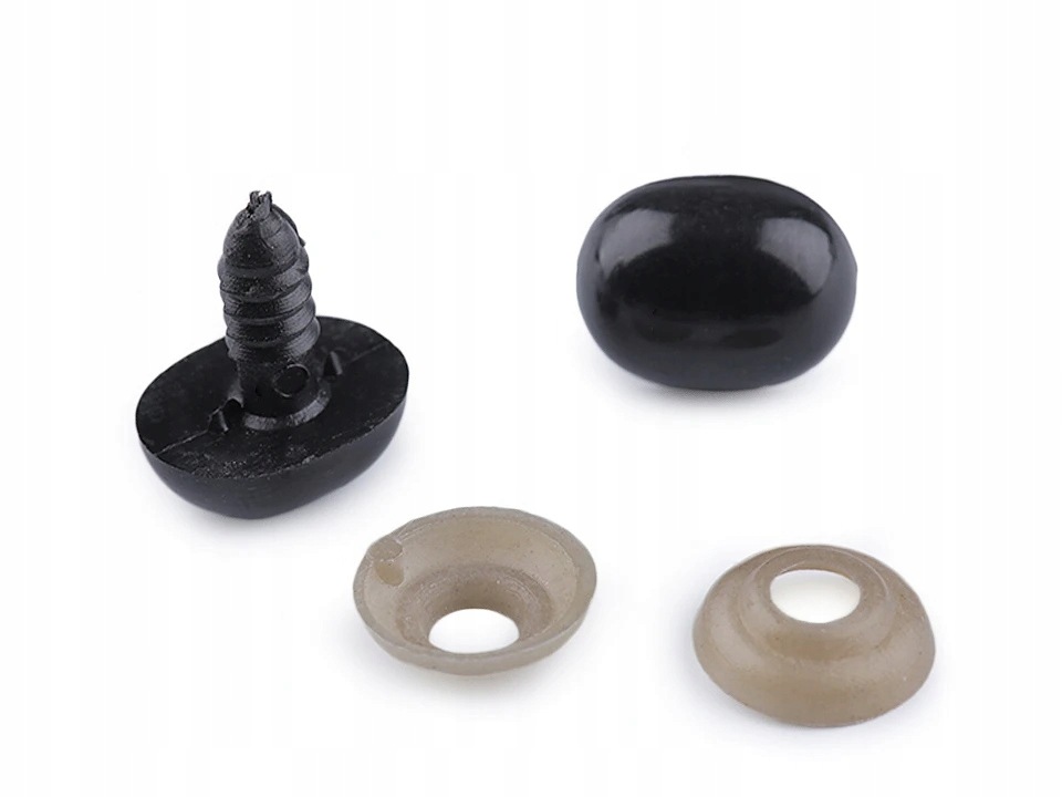 Nos oči pro hračky s zátkou 13x16 mm 500 komplet černý